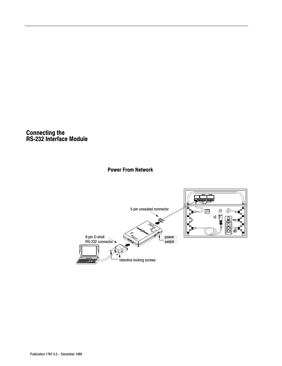Connecting the rs-232 interface module, Connecting the rsć232 interface module | Rockwell Automation 1771-SDN/B INSTL.INSTR.DEVICENET SEMINAR User Manual | Page 18 / 25