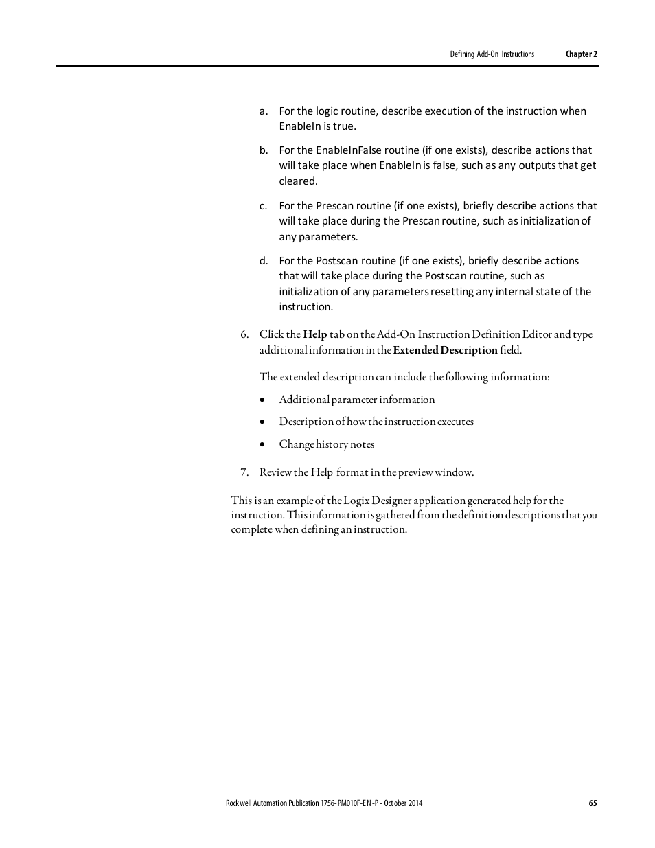 Rockwell Automation Logix5000 Controllers Add-on Instructions Programming Manual User Manual | Page 65 / 104