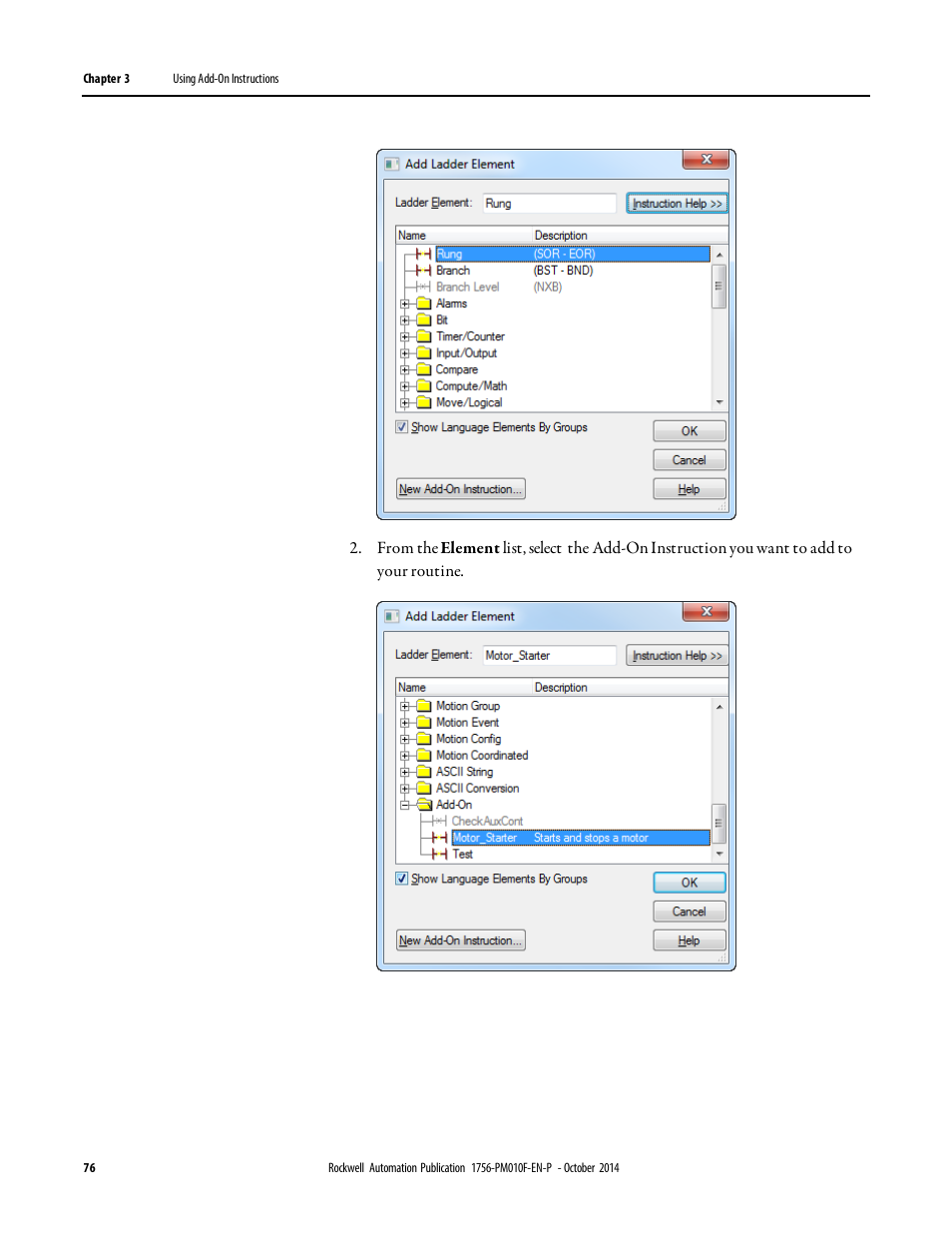 Rockwell Automation Logix5000 Controllers Add-on Instructions Programming Manual User Manual | Page 76 / 104