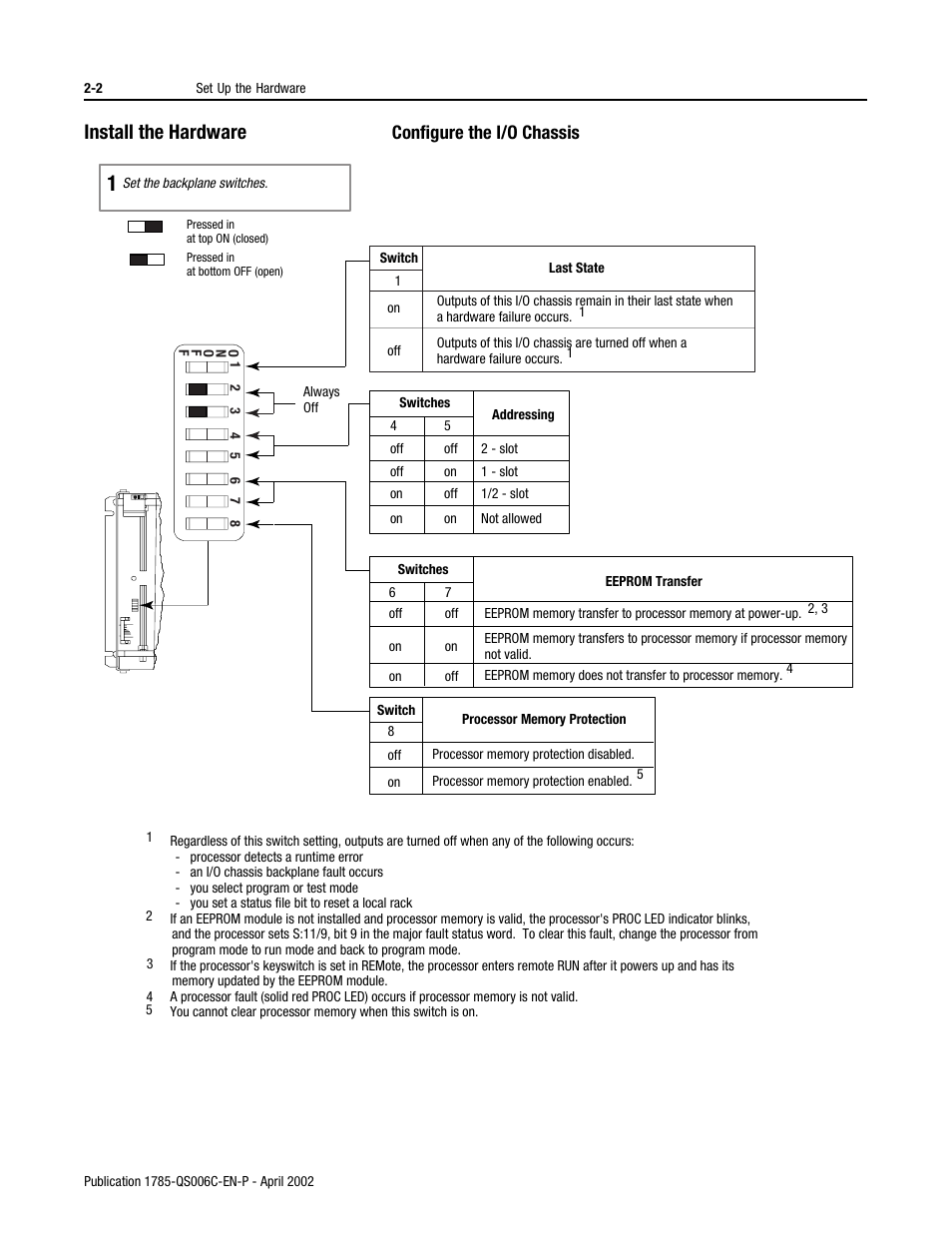 Install the hardware, Configure the i/o chassis | Rockwell Automation 1785-Lx0C15 ControlNet PLC-5 Programmable Controllers Quick Start User Manual | Page 16 / 36