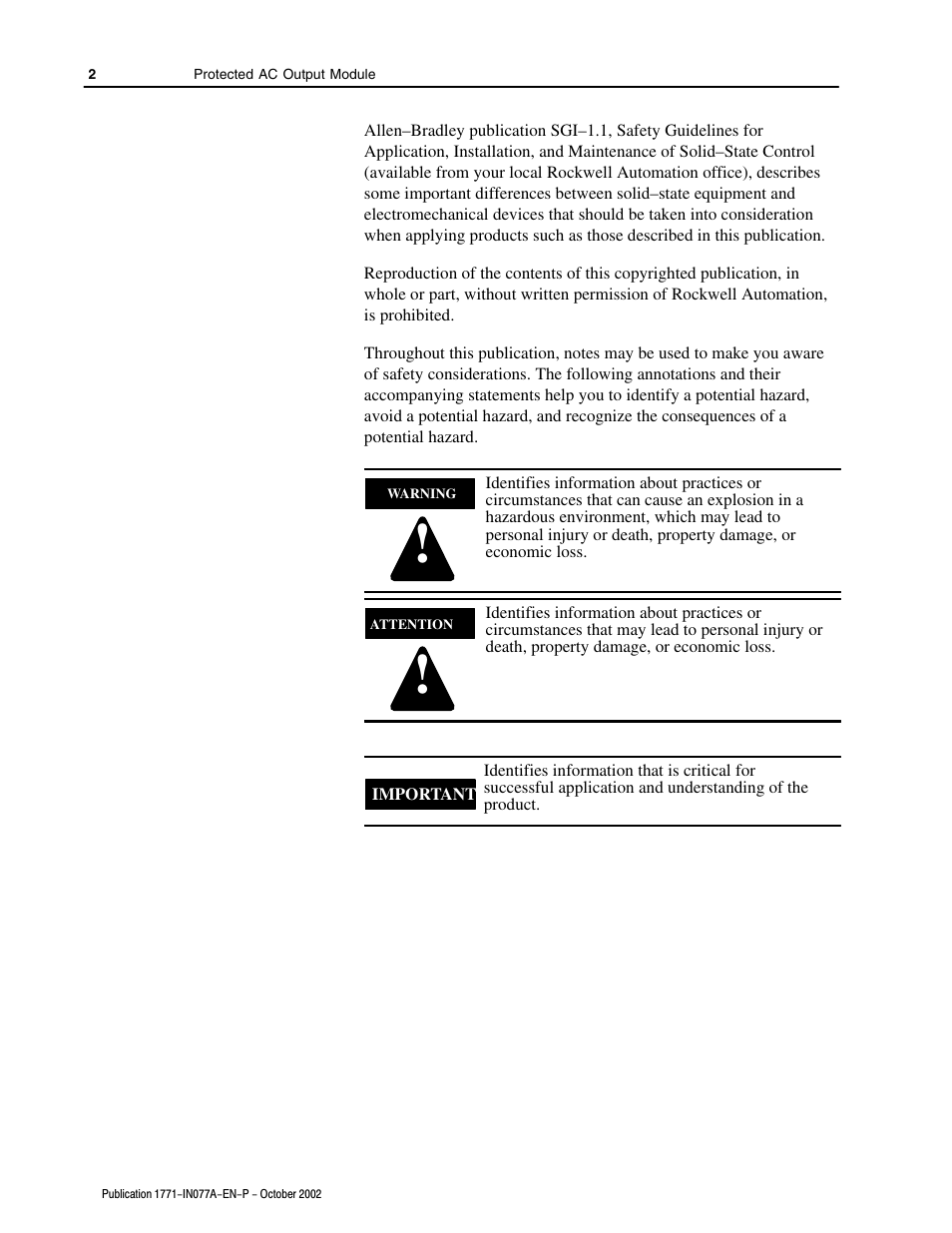 Rockwell Automation 1771-OP Protected AC (120V) Output Module Installation Instructions User Manual | Page 2 / 12