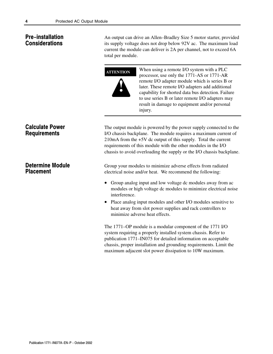 Rockwell Automation 1771-OP Protected AC (120V) Output Module Installation Instructions User Manual | Page 4 / 12