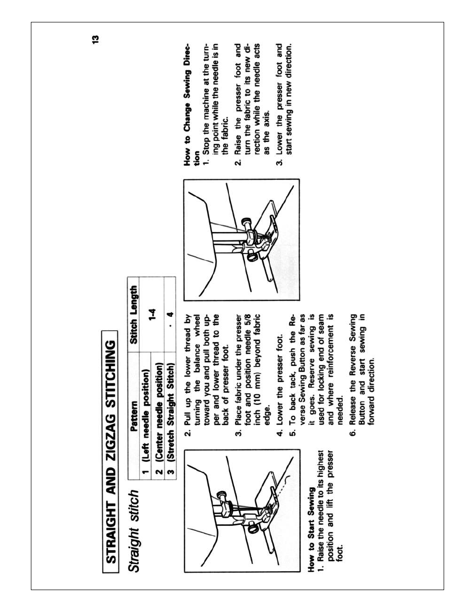 3 (stretch straight stitch), Straight and zigzag stitching straight stitch | Brother X L 2010 User Manual | Page 16 / 35