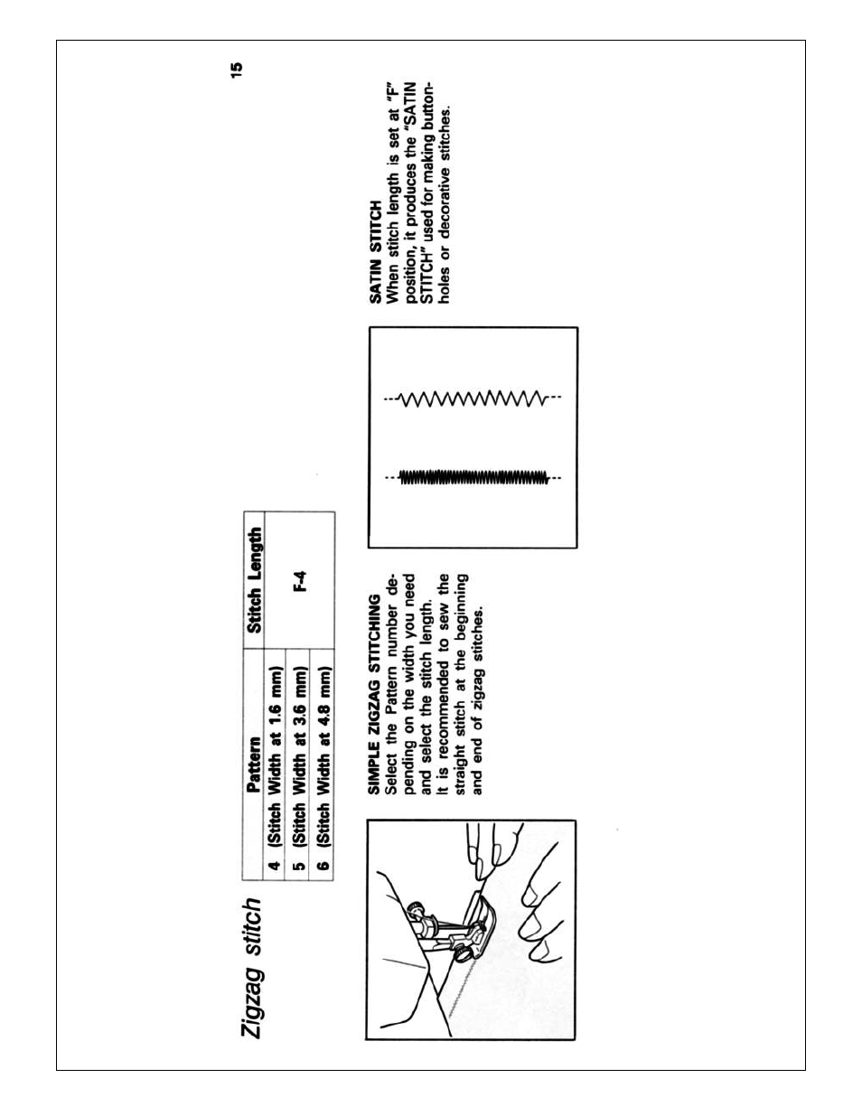 Zigzag stitch | Brother X L 2010 User Manual | Page 18 / 35