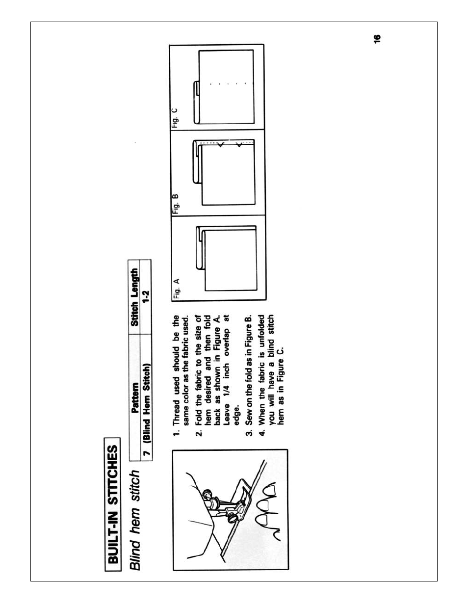 Built-in stitches blind hem stitch | Brother X L 2010 User Manual | Page 19 / 35