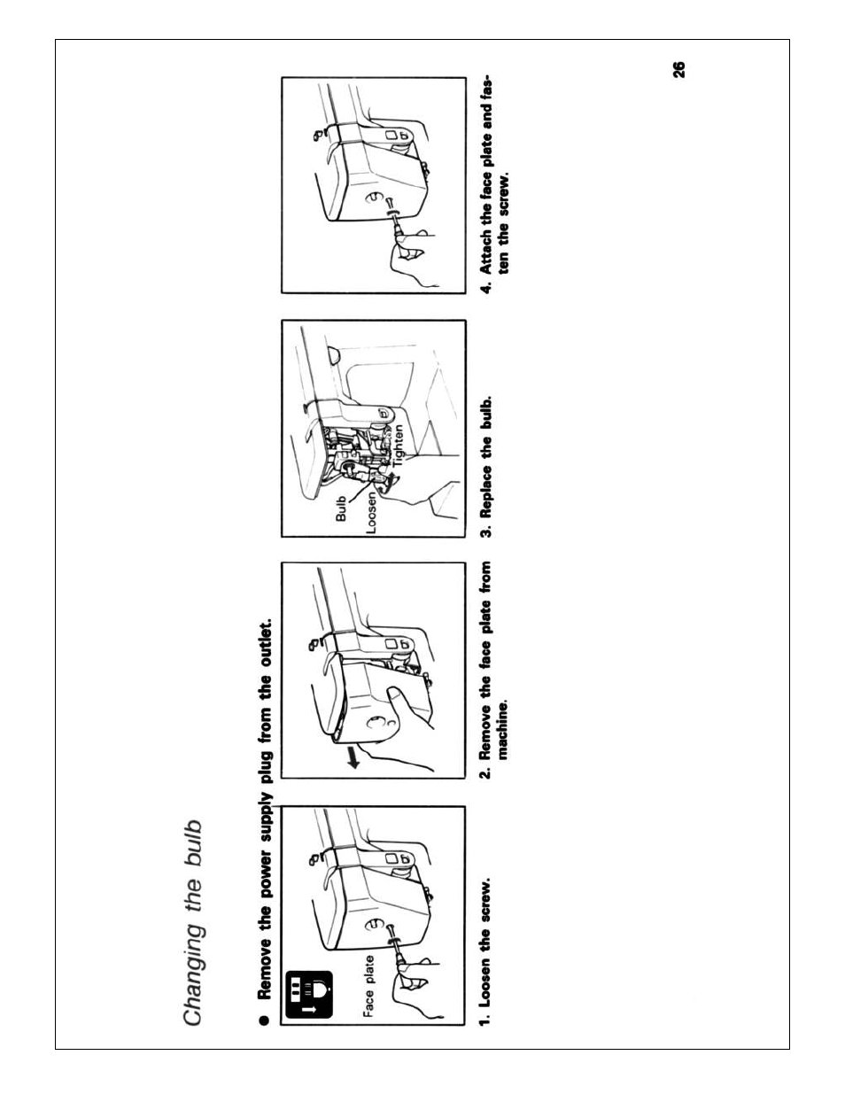 Changing the bulb | Brother X L 2010 User Manual | Page 29 / 35