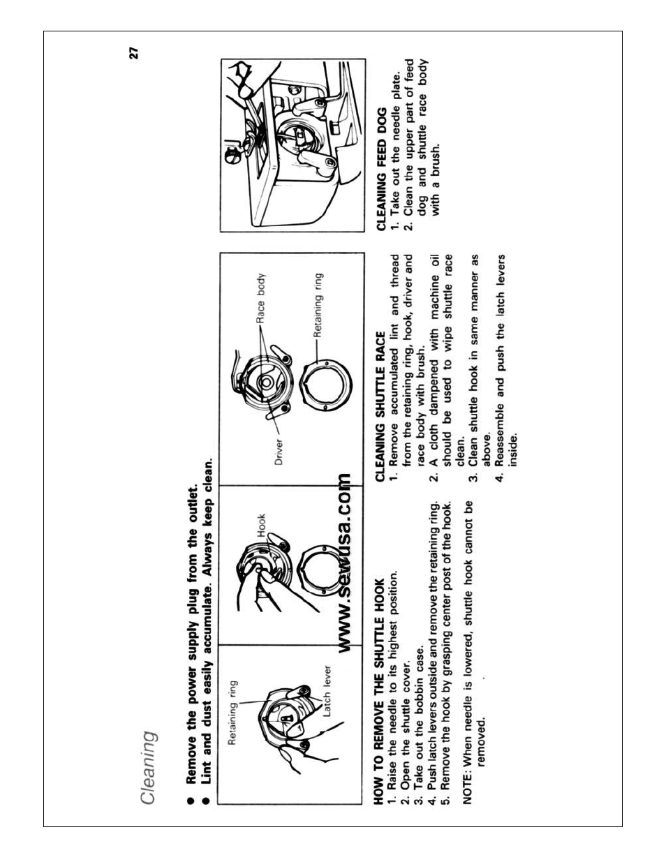 Cleaning, Sa.co | Brother X L 2010 User Manual | Page 30 / 35