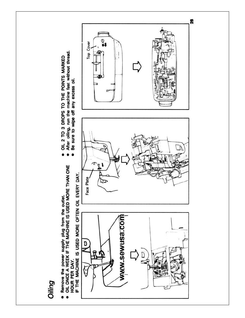 Oiling | Brother X L 2010 User Manual | Page 31 / 35