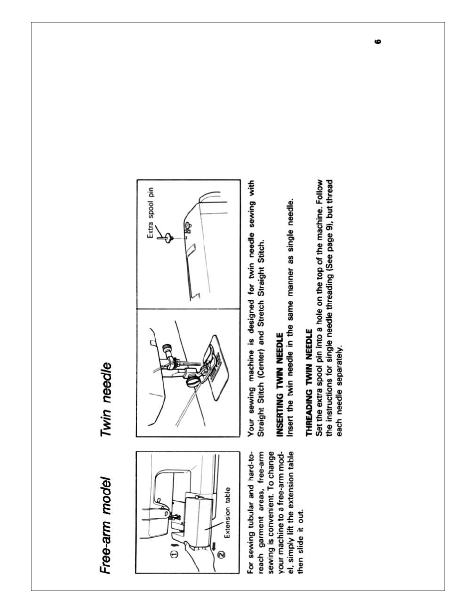 Free-arm model twin needle | Brother X L 2010 User Manual | Page 9 / 35