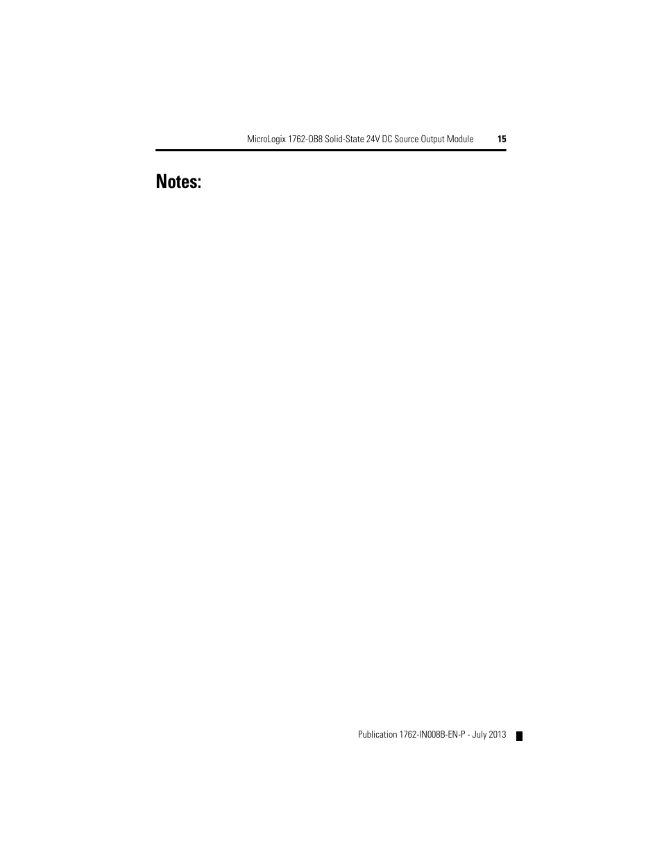 Rockwell Automation 1762-OB8 Solid State 24V dc Source Output Module User Manual | Page 15 / 16