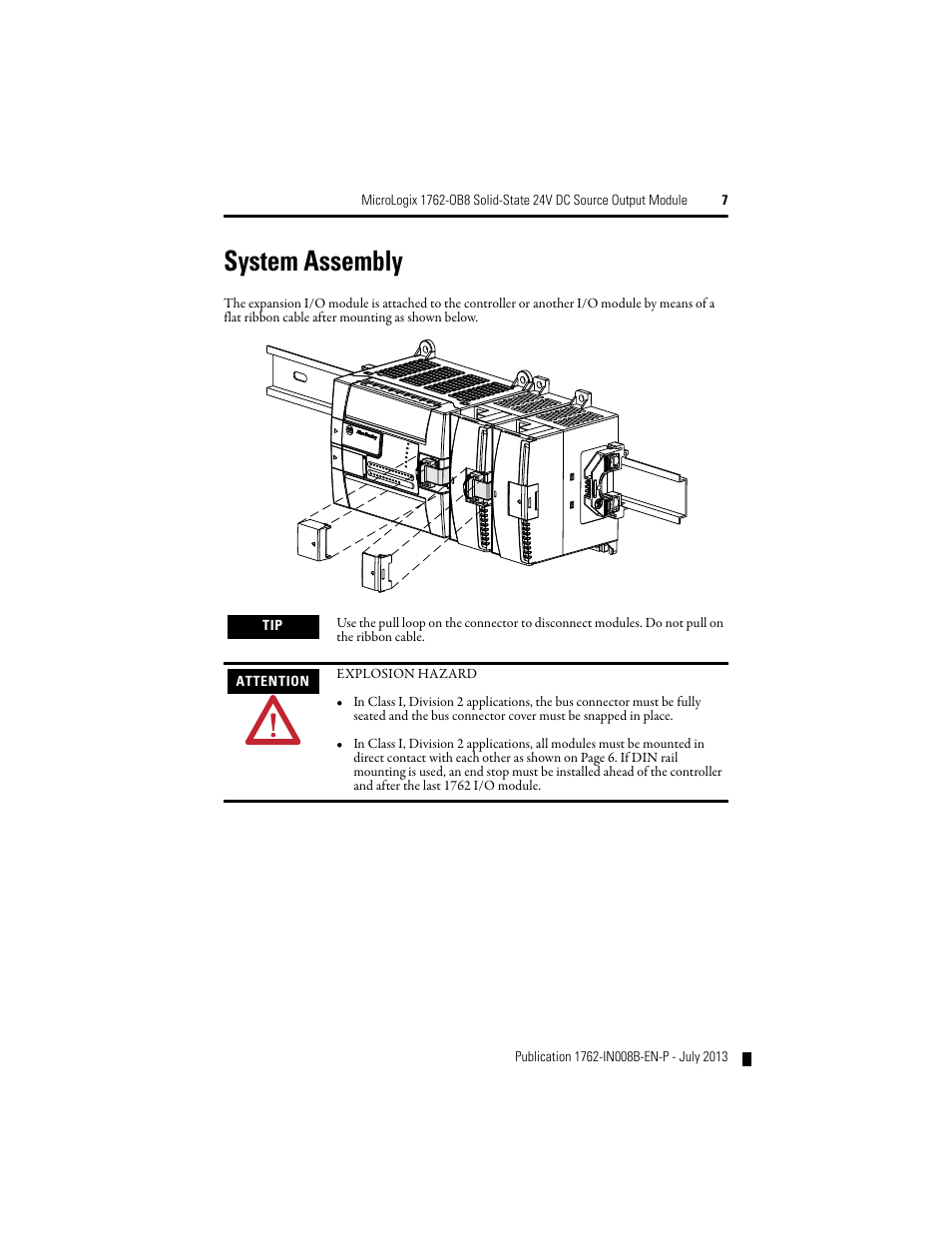 System assembly | Rockwell Automation 1762-OB8 Solid State 24V dc Source Output Module User Manual | Page 7 / 16