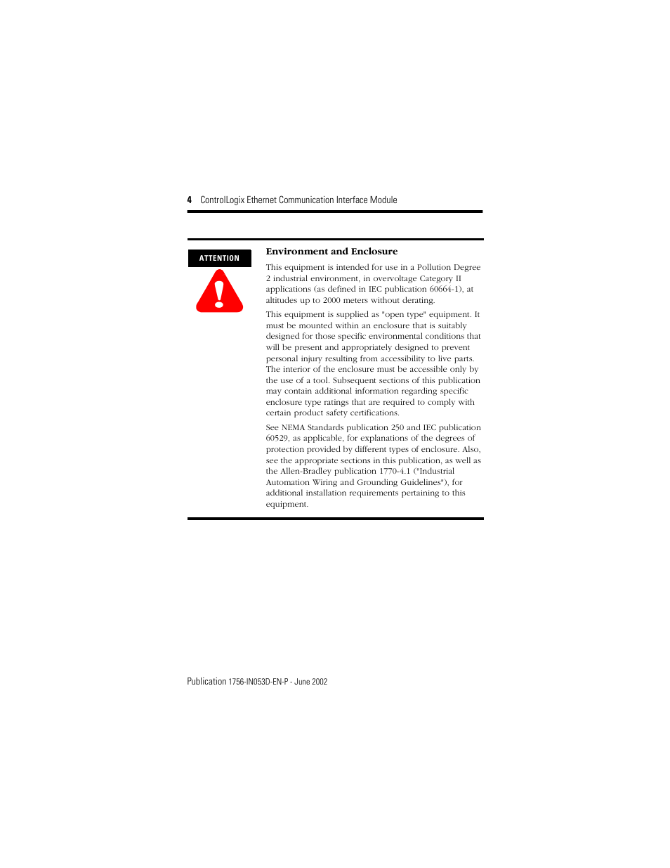 Rockwell Automation 1756-ENET/B ControlLogix EtherNet Comm. Interface Module, Series B Installation Instructions User Manual | Page 4 / 20