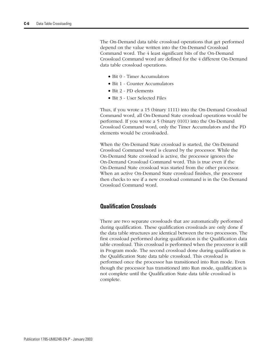 Qualification crossloads | Rockwell Automation 1785-CHBM ControlNet PLC-5 Hot Backup System User Manual User Manual | Page 104 / 140