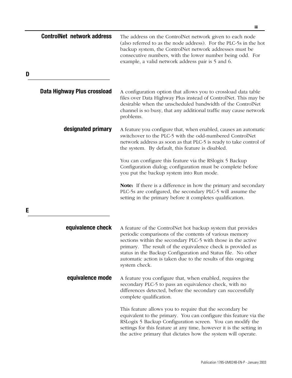 Rockwell Automation 1785-CHBM ControlNet PLC-5 Hot Backup System User Manual User Manual | Page 127 / 140
