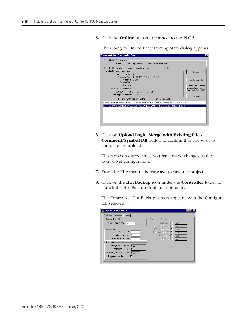 Rockwell Automation 1785-CHBM ControlNet PLC-5 Hot Backup System User Manual User Manual | Page 42 / 140