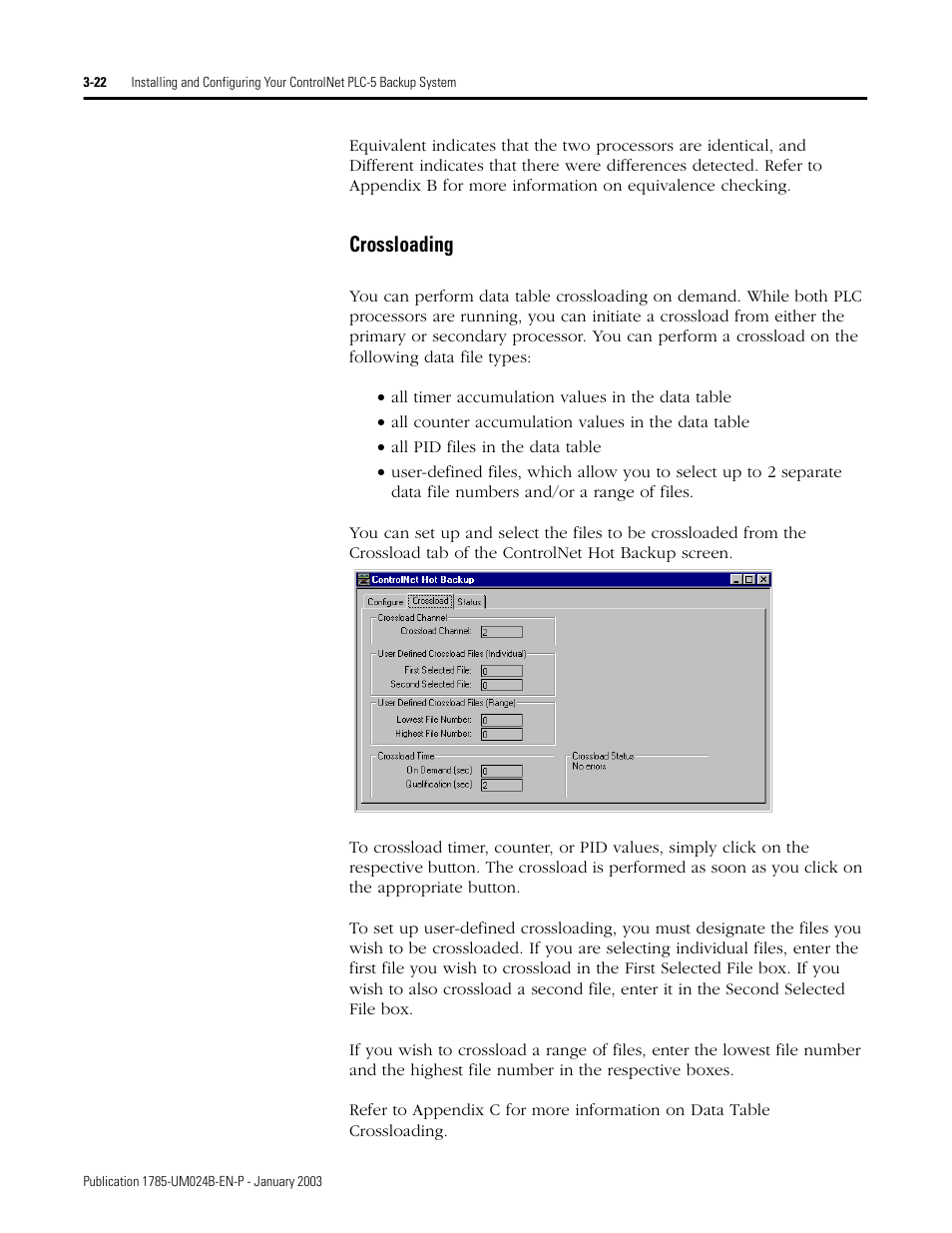 Crossloading, Crossloading -22 | Rockwell Automation 1785-CHBM ControlNet PLC-5 Hot Backup System User Manual User Manual | Page 48 / 140