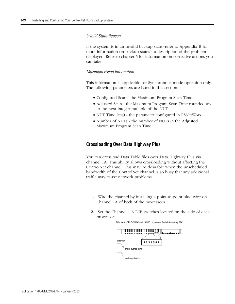 Crossloading over data highway plus, Crossloading over data highway plus -24 | Rockwell Automation 1785-CHBM ControlNet PLC-5 Hot Backup System User Manual User Manual | Page 50 / 140