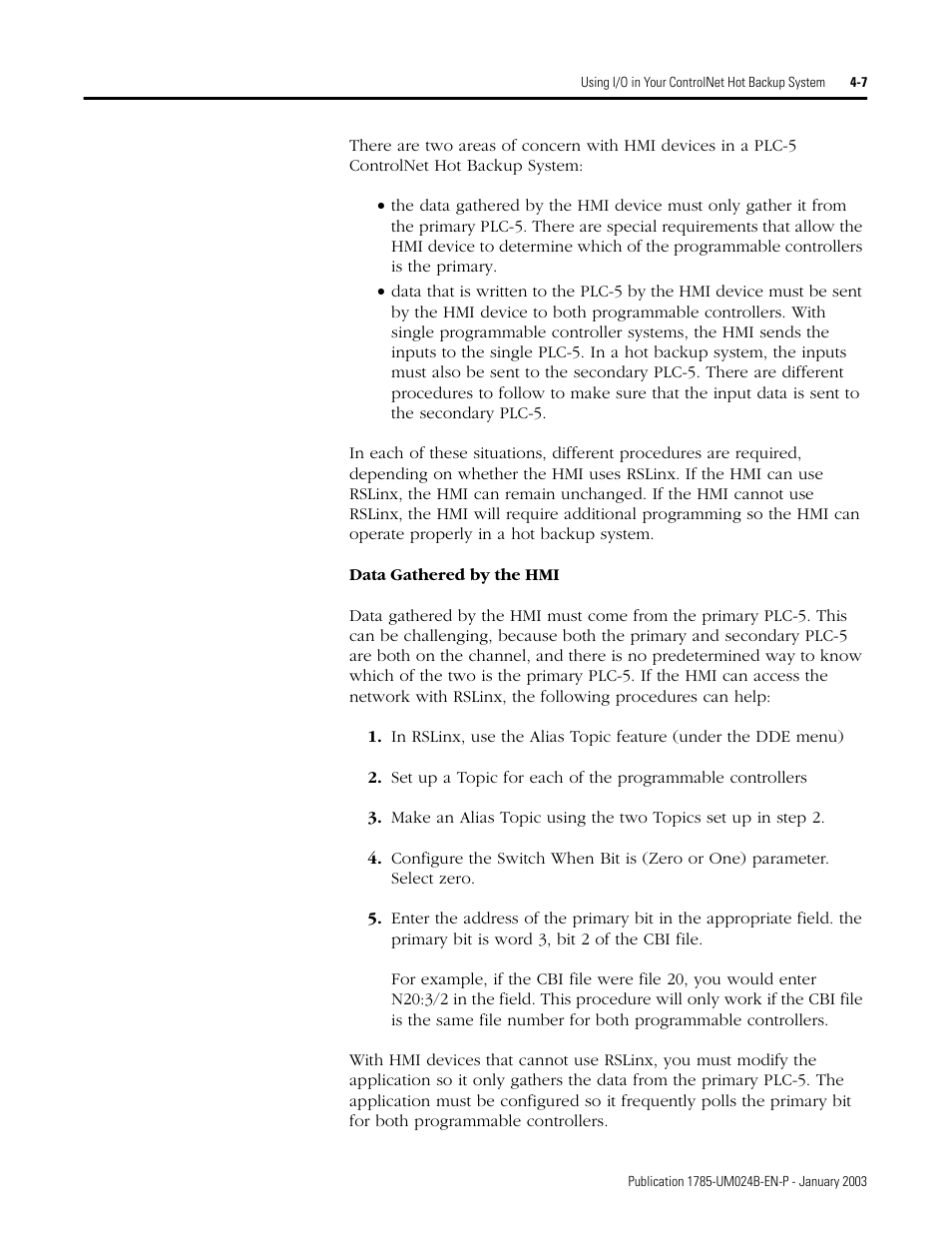 Rockwell Automation 1785-CHBM ControlNet PLC-5 Hot Backup System User Manual User Manual | Page 61 / 140