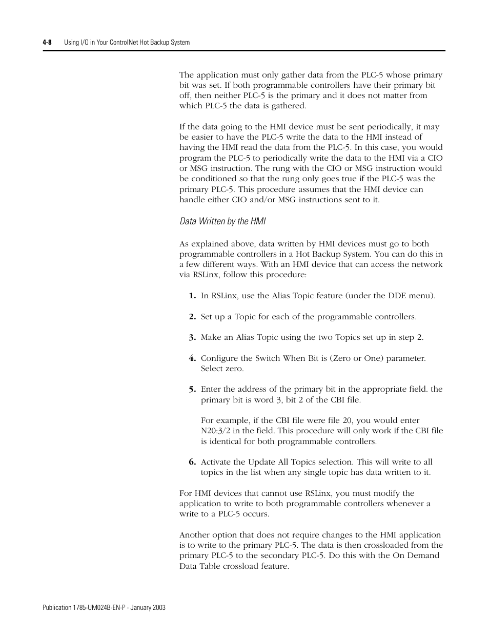 Rockwell Automation 1785-CHBM ControlNet PLC-5 Hot Backup System User Manual User Manual | Page 62 / 140