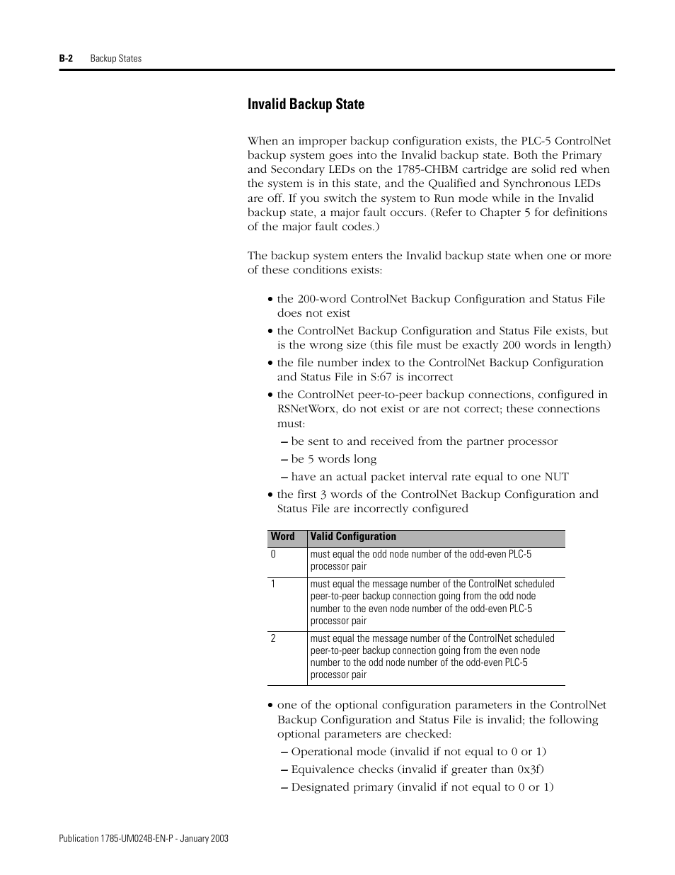 Invalid backup state | Rockwell Automation 1785-CHBM ControlNet PLC-5 Hot Backup System User Manual User Manual | Page 82 / 140