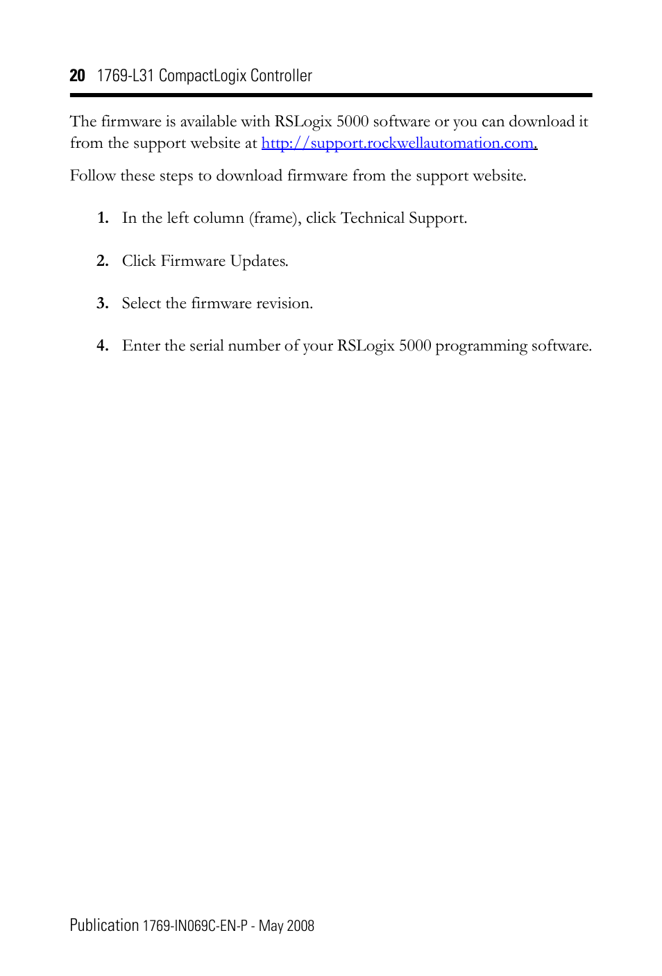 Rockwell Automation 1769-L31 CompactLogix Controller Installation Instructions User Manual | Page 20 / 32