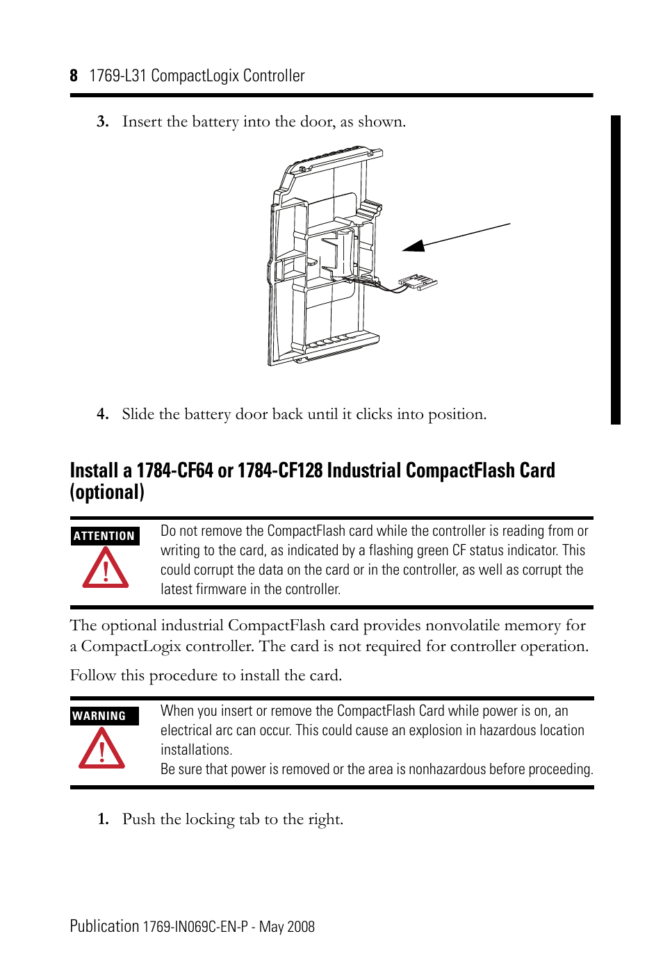 Rockwell Automation 1769-L31 CompactLogix Controller Installation Instructions User Manual | Page 8 / 32