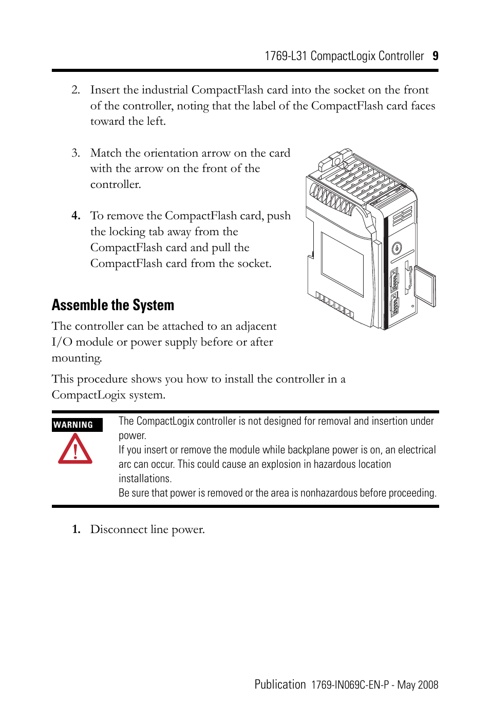 Assemble the system | Rockwell Automation 1769-L31 CompactLogix Controller Installation Instructions User Manual | Page 9 / 32