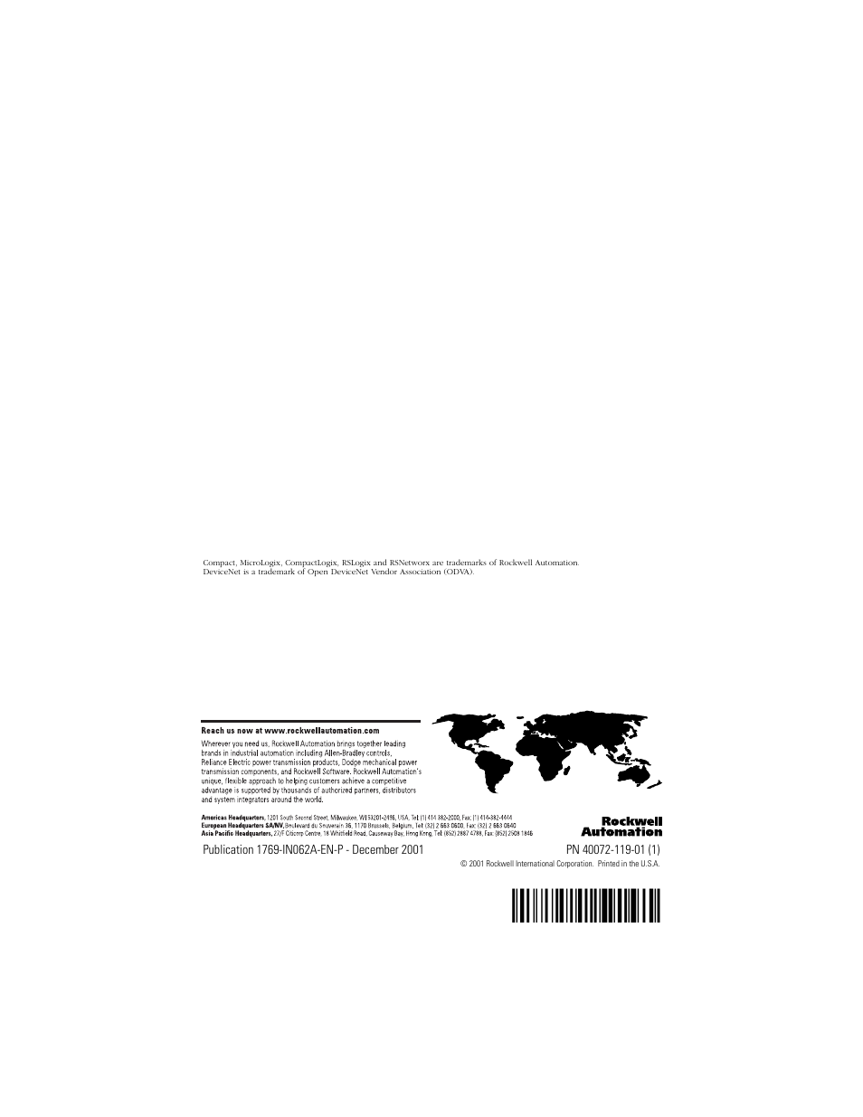Back cover, H'53!¶1 | Rockwell Automation 1769-OW16 Compact 16-Point AC/DC Relay Output Module User Manual | Page 20 / 20