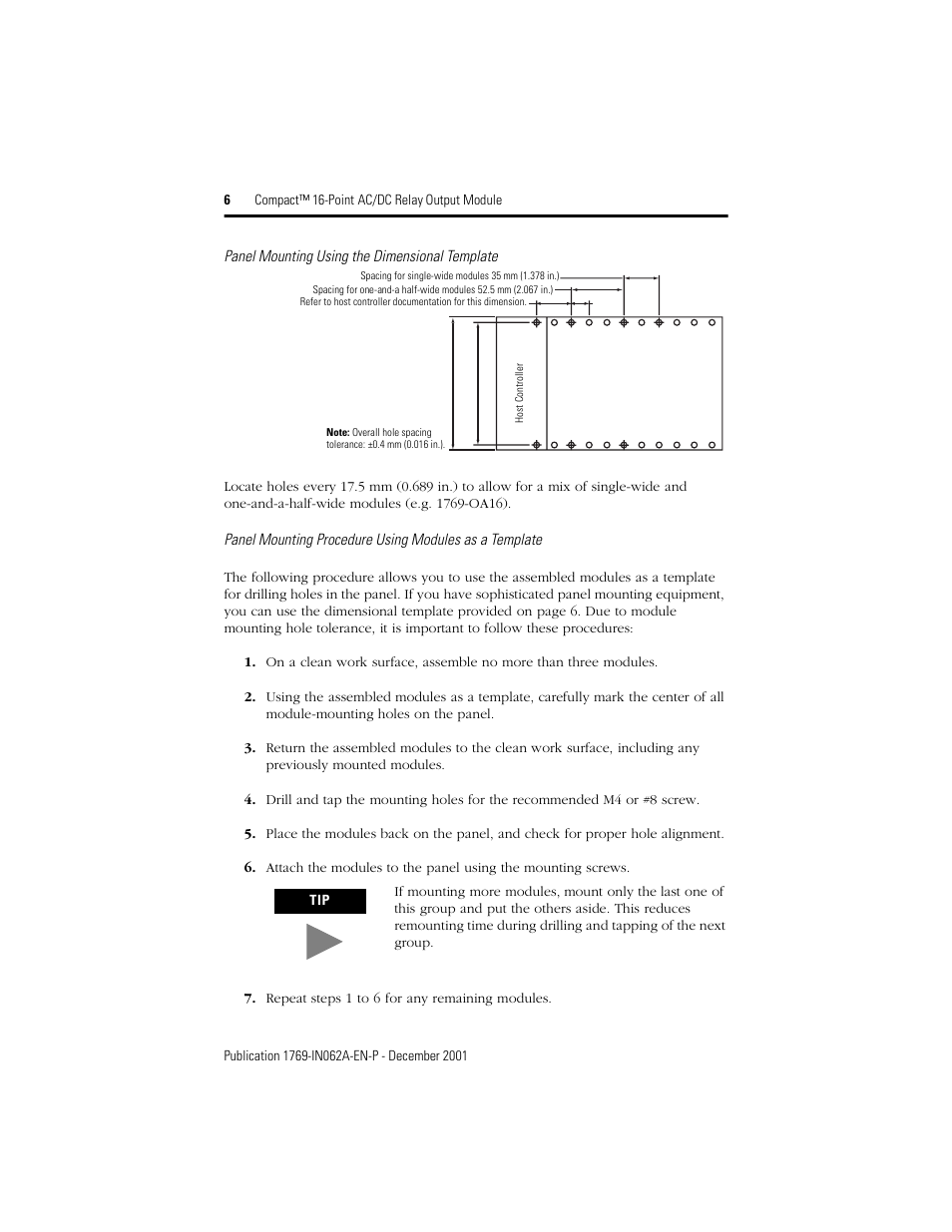 Rockwell Automation 1769-OW16 Compact 16-Point AC/DC Relay Output Module User Manual | Page 6 / 20