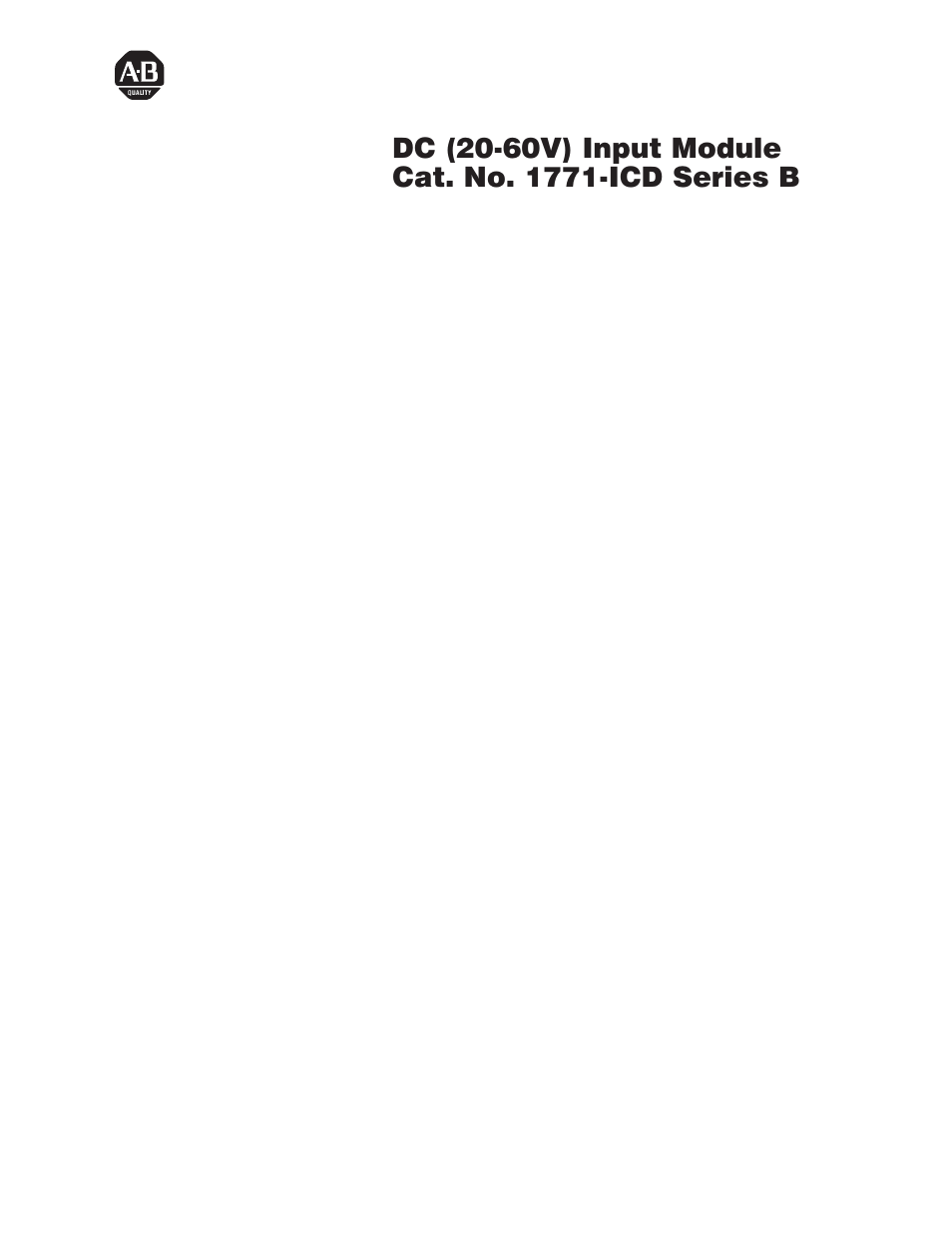 Rockwell Automation 1771-ICD DC(20-60V)Input Module Installation Instructions User Manual | 8 pages