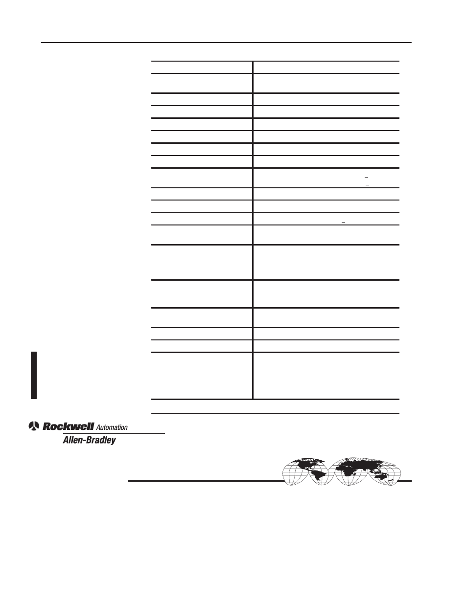 Specifications, Back cover, Worldwide representation | Rockwell Automation 1771-ICD DC(20-60V)Input Module Installation Instructions User Manual | Page 8 / 8