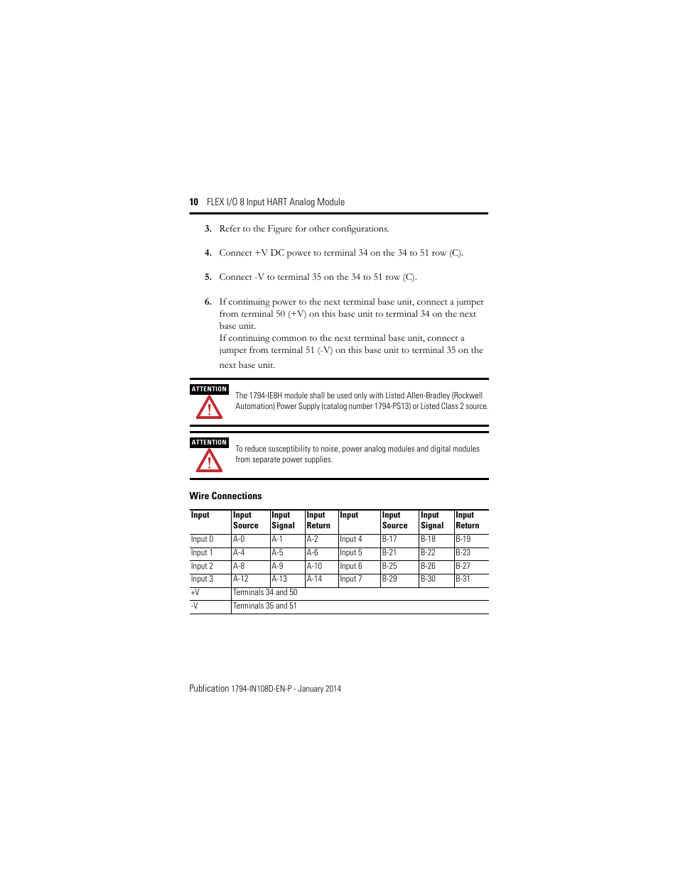 Rockwell Automation 1794-IE8H, Series B FLEX I/O 8 Input Hart Analog Module Installation Instructions User Manual | Page 10 / 36