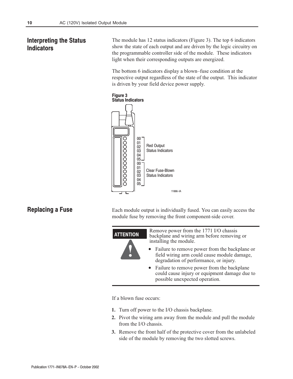 Rockwell Automation 1771-OD AC (120V) Isolated Output Module Installation Instructions User Manual | Page 10 / 12