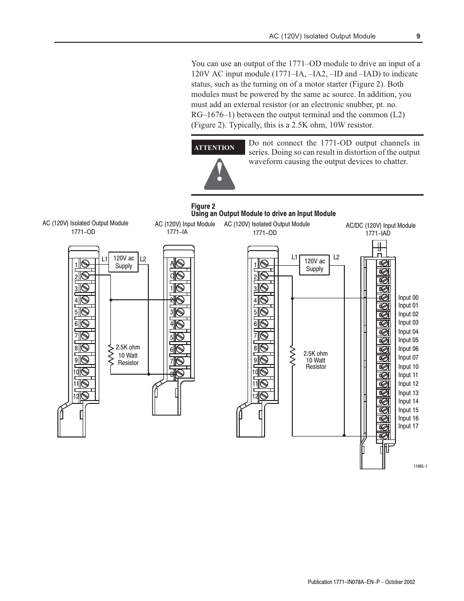 Rockwell Automation 1771-OD AC (120V) Isolated Output Module Installation Instructions User Manual | Page 9 / 12