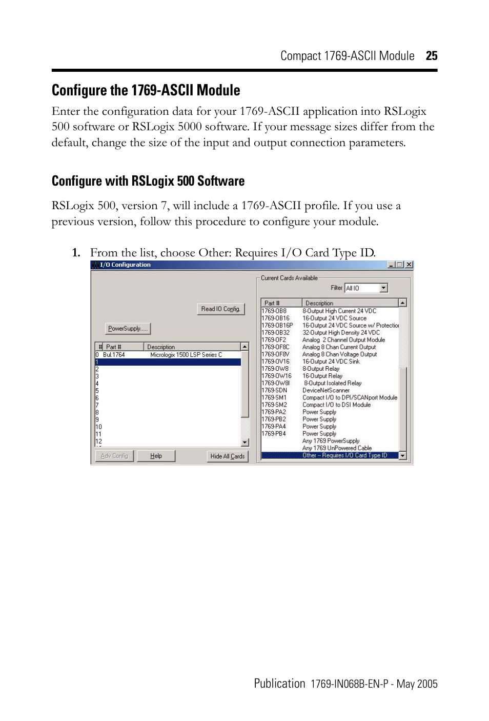 Configure the 1769-ascii module | Rockwell Automation 1769-ASCII Compact Module User Manual | Page 25 / 40