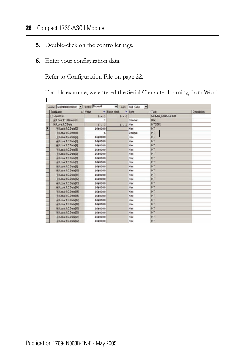 Rockwell Automation 1769-ASCII Compact Module User Manual | Page 28 / 40