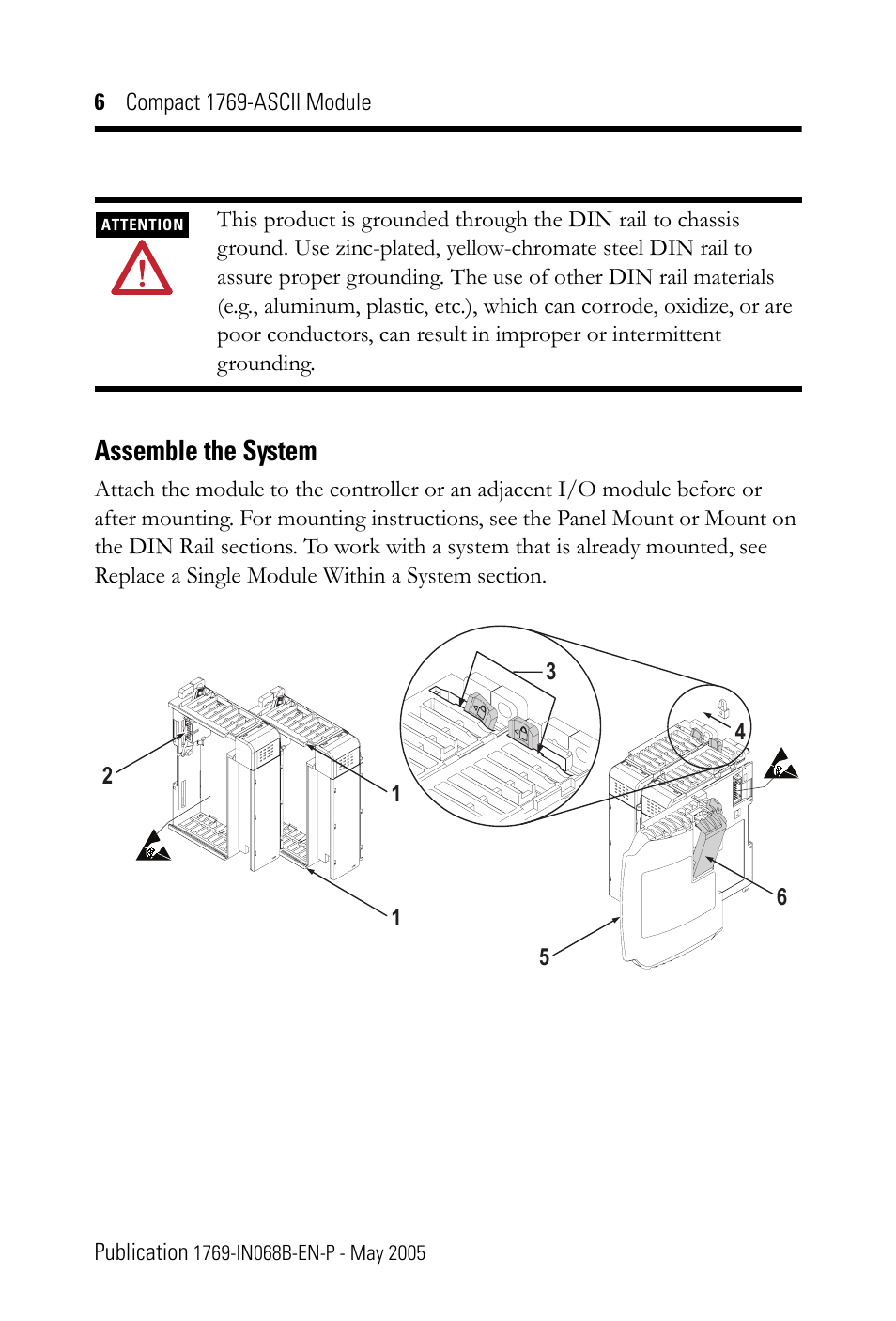 Assemble the system | Rockwell Automation 1769-ASCII Compact Module User Manual | Page 6 / 40