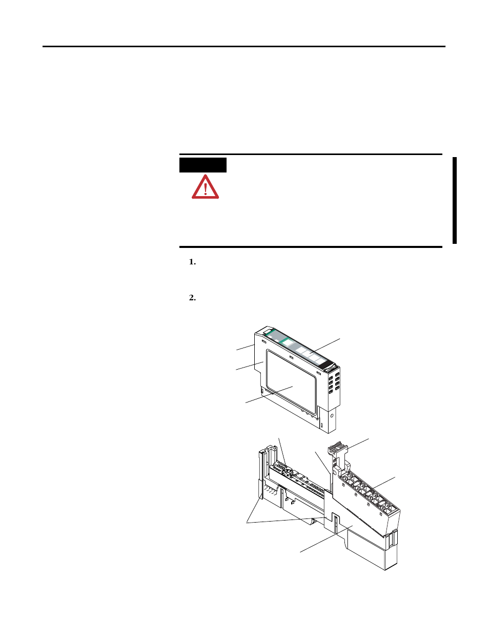 Install the mounting base and wiring base assembly, Attention | Rockwell Automation 1734-IK Encoder/Counter Modules User Manual User Manual | Page 23 / 68