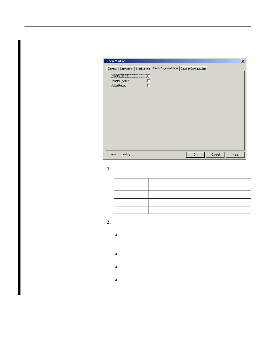 Work with the fault/program action dialog | Rockwell Automation 1734-IK Encoder/Counter Modules User Manual User Manual | Page 58 / 68