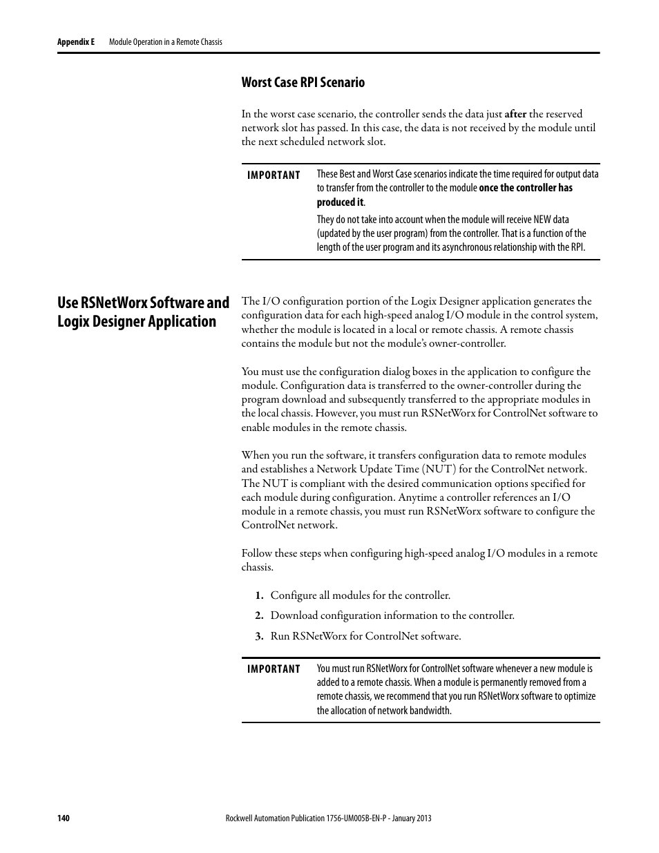 Worst case rpi scenario | Rockwell Automation 1756-IF4FXOF2F ControlLogix High-speed Analog I/O Module User Manual | Page 140 / 152