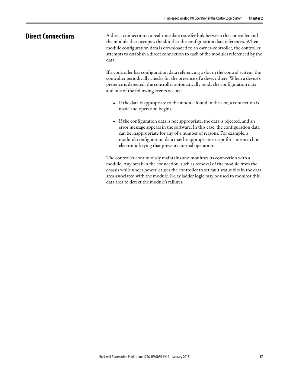 Direct connections | Rockwell Automation 1756-IF4FXOF2F ControlLogix High-speed Analog I/O Module User Manual | Page 17 / 152
