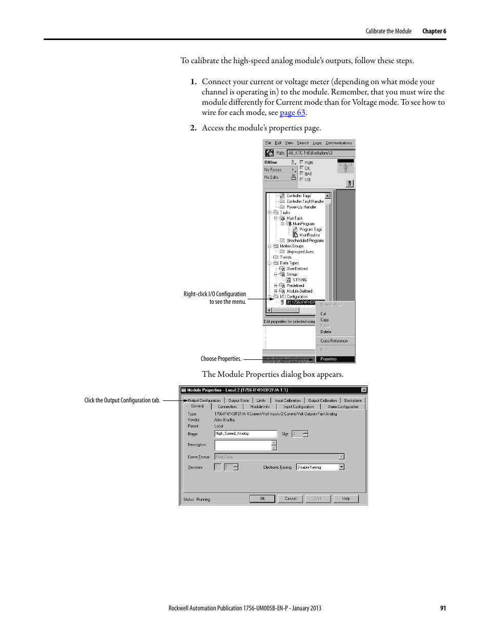 Rockwell Automation 1756-IF4FXOF2F ControlLogix High-speed Analog I/O Module User Manual | Page 91 / 152