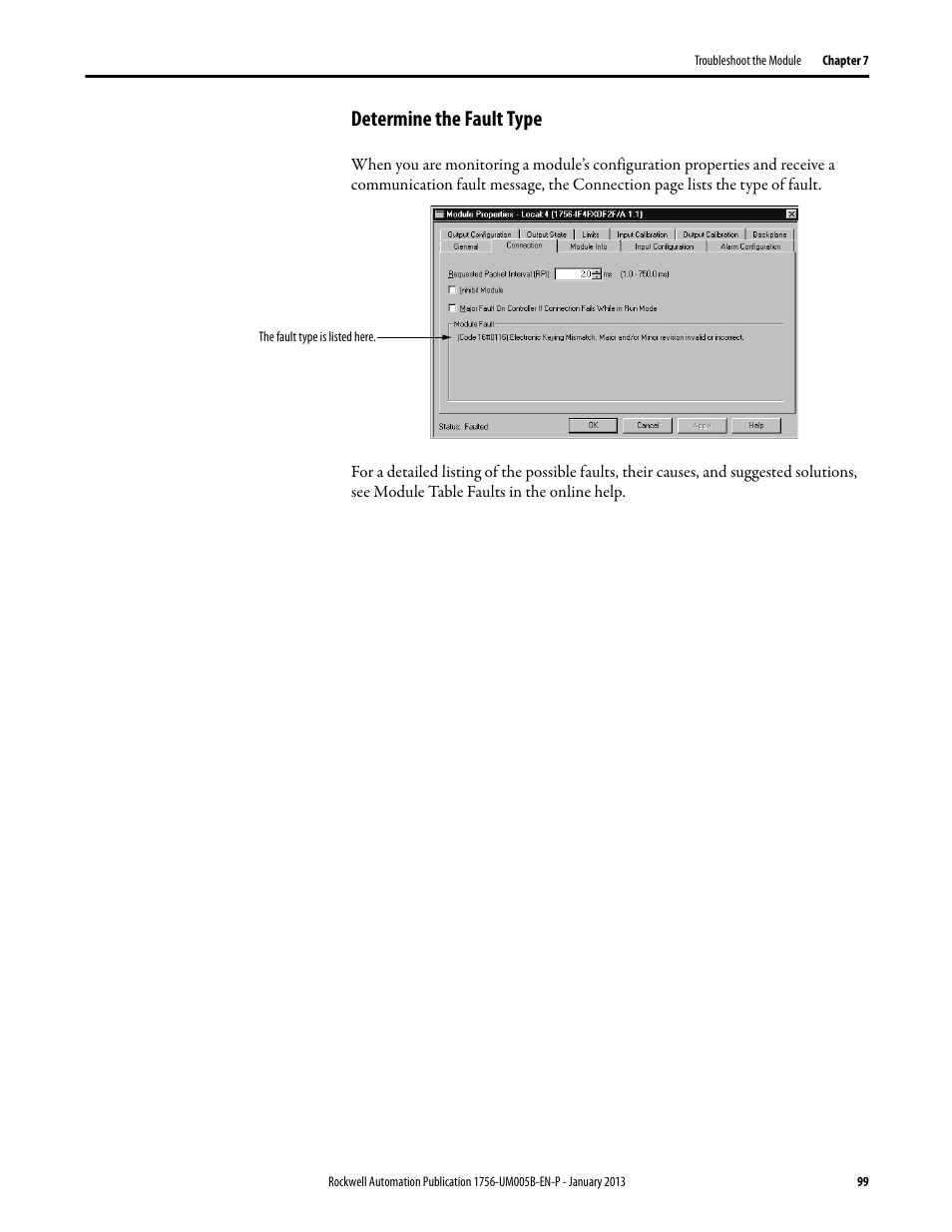 Determine the fault type | Rockwell Automation 1756-IF4FXOF2F ControlLogix High-speed Analog I/O Module User Manual | Page 99 / 152