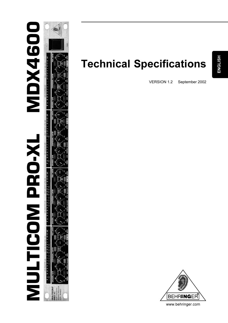 Behringer MDX4600 User Manual | 4 pages