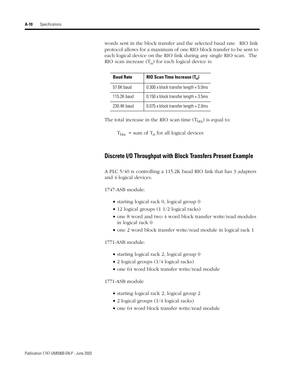 Rockwell Automation 1747-ASB Remote I/O Adapter User Manual | Page 138 / 156