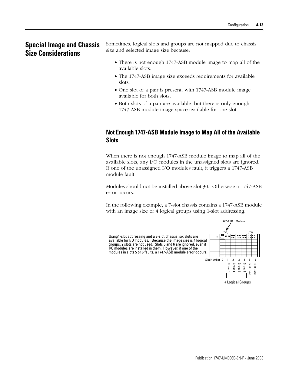 Special image and chassis size considerations, Special image and chassis size considerations -13 | Rockwell Automation 1747-ASB Remote I/O Adapter User Manual | Page 67 / 156