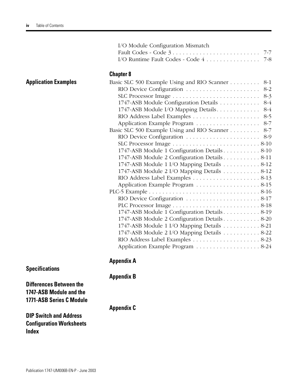 Rockwell Automation 1747-ASB Remote I/O Adapter User Manual | Page 8 / 156