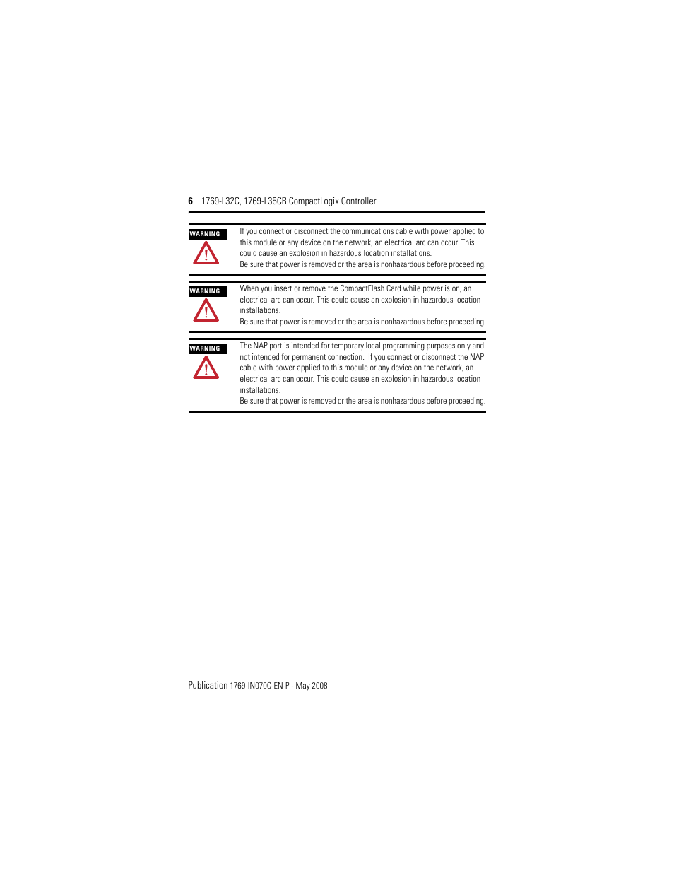 Rockwell Automation 1769-L32C_L35CR CompactLogix Controller Installation Instructions User Manual | Page 6 / 48