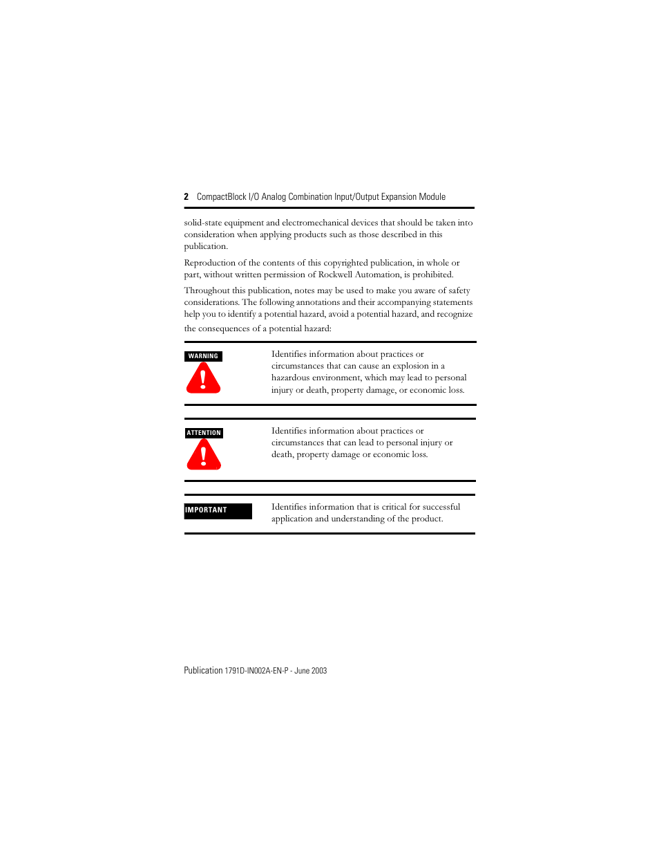 Rockwell Automation 1791D-N4CV2X CompactBlock I/O for DeviceNet Expansion Module I.I. User Manual | Page 2 / 20