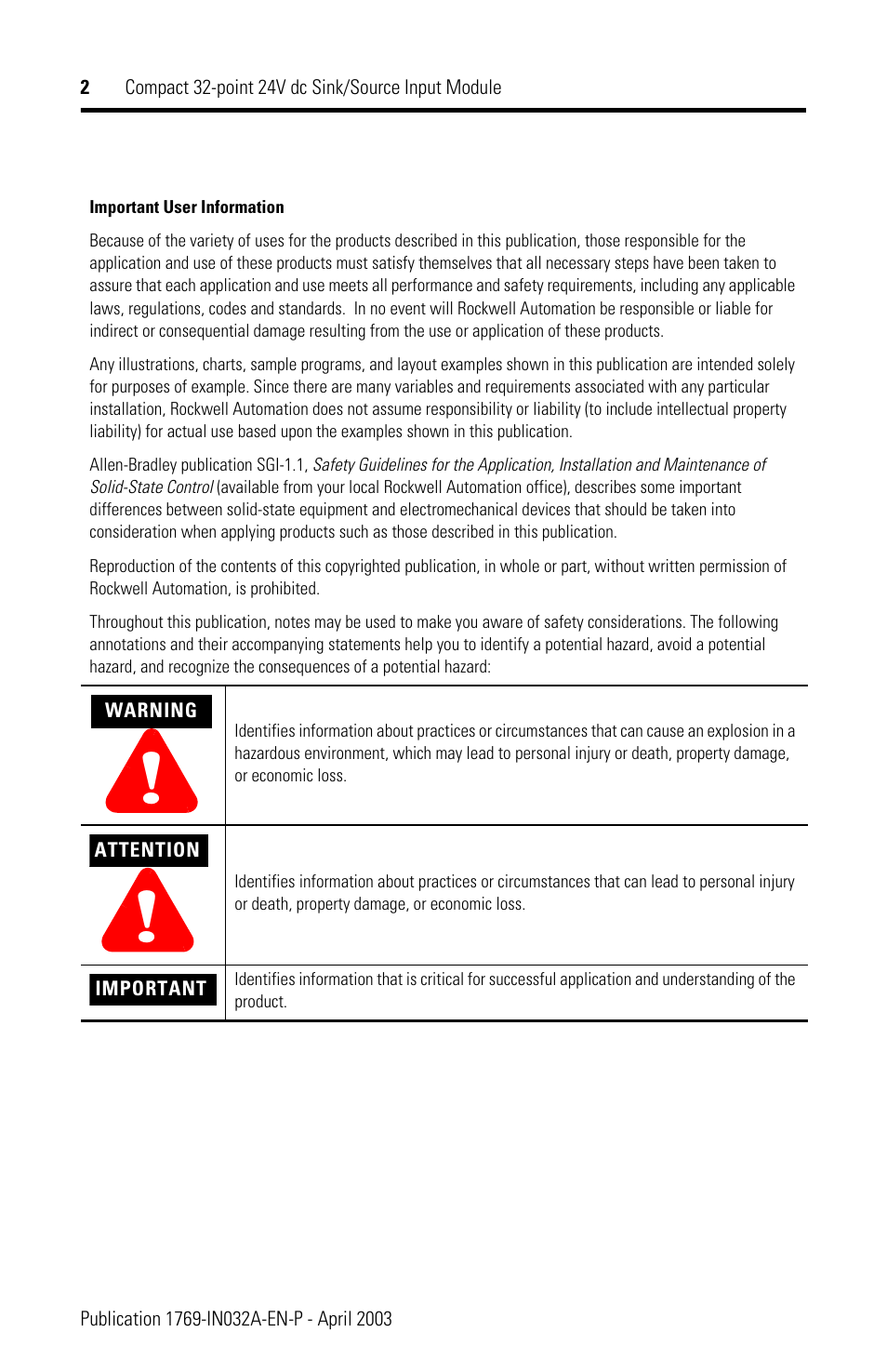 Rockwell Automation 1769-IQ32 Install Instr User Manual | Page 2 / 16